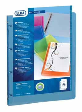 [TIM-1210006] Panorama ringmap Elba Polyvision PP A4 2 O-ringen 25mm rug 30mm 1 insteekvak blauw