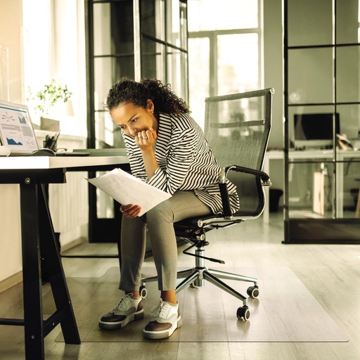 [TIM-1290LV] Vloermat bescherming Floortex Valuemat 120x90cm voor harde vloer met uitsparing transparant