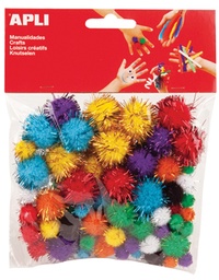 [TIM-13062] Pompons Apli kids 3 formaten assorti glitter (78)