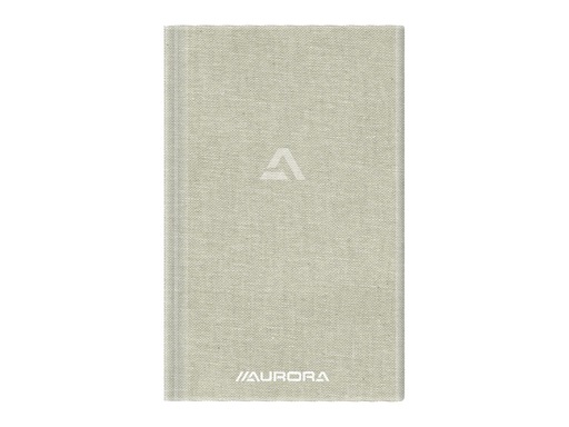[TIM-1396S] Copybook Aurora linnen kaft 12,5x19,5cm geruit 192blz grijs
