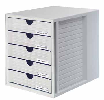 [KAN-145011] Ladenblok Han Systembox met gesloten laden lichtgrijs