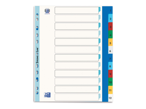 [TIM-1756122] Tabbladen Elba PP A4 maxi 1-12 11-gaats assorti