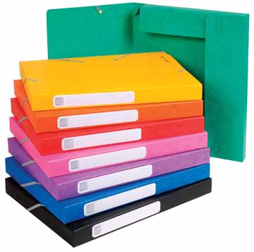 [TIM-18500H] Elastobox Exacompta karton A4 rug 25mm assorti