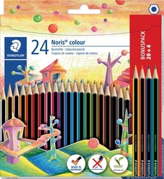 [TIM-185C24P] Kleurpotlood Staedtler Noris Colour 185 assorti 20+4 gratis