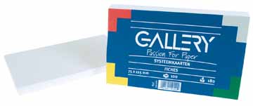 [TIM-19100] Systeemkaarten Gallery 7,5x12,5cm blanco wit (100)