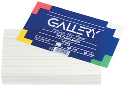 [TIM-19110] Systeemkaart Gallery 7,5x12,5cm 180g gelijnd wit (100)