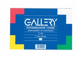 [TIM-19240] Systeemkaart Gallery 10x15cm 180g gelijnd assorti (120)