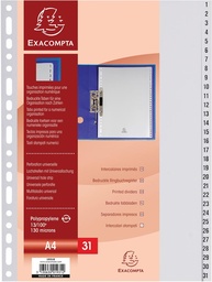 [TIM-19310E] Tabbladen Exacompta PP A4 1-31 11-gaats grijs