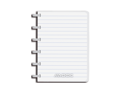 [TIM-2011010] Schrift Adoc Colorlines PP A6 gelijnd 144blz met meetlat assorti