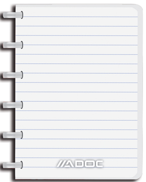 [TIM-2011010] Schrift Adoc Colorlines PP A6 gelijnd 144blz met meetlat assorti