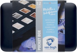 [TIM-2080864] Aquarelverf Van Gogh pocketbox met 12 napjes assorti metallic en interference (12)