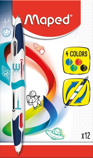 [TIM-229130] Balpen Maped Twin Tip Classic 4-kleuren 1,0mm medium