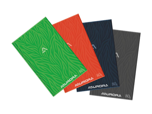[TIM-2325B] Magazijnboek Aurora 21,5x33,5cm geruit 192blz assorti