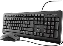 [TIM-23970T] Deskset Trust Primo toetsenbord en muis met draad QWERTY zwart