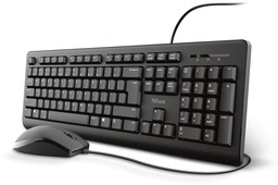 [TIM-23987T] Deskset Trust Primo toetsenbord en muis met draad AZERTY zwart
