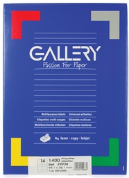 [TIM-29938] Etiketten Gallery ronde hoeken 14 etik/bl 99,1x38,1mm (100)