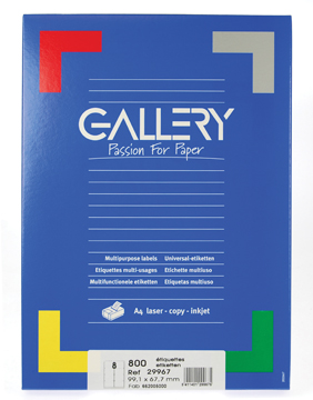 [TIM-29967] Etiketten Gallery ronde hoeken 08 etik/bl 99,1x67,7mm (100)