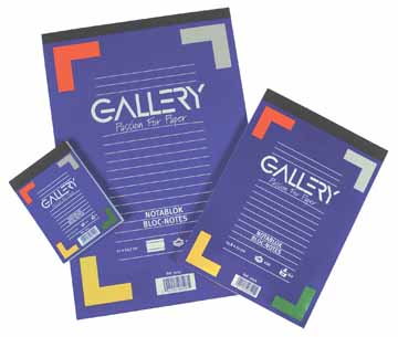 [TIM-3032] Schrijfblok Gallery geniet A4 gelijnd 100vel 70gr afscheurbaar