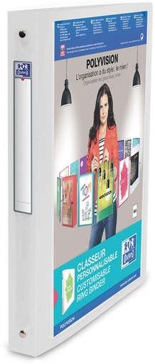 [TIM-3034WT] Panorama ringmap Oxford Polyvision PP A4 4 O-ringen 20mm rug 30mm transparant