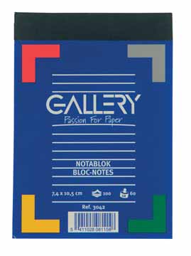 [TIM-3041] Schrijfblok Gallery 7,4x10,5cm A7 gelijnd 100vel