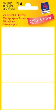 [TIM-3081] Etiketten Avery 76x39mm wit (18)