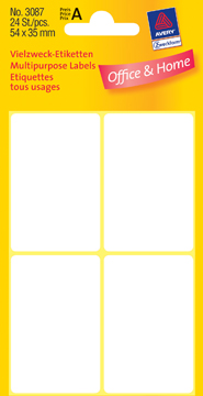 [TIM-3087] Etiketten Avery 54x35mm wit (24)