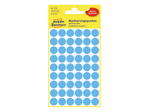 [TIM-3142] Etiketten Avery Ø12mm blauw (270)