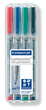 [TIM-315WP4] Non-permanent marker Staedtler Lumocolor OHP 315 ronde punt 1mm assorti (4)
