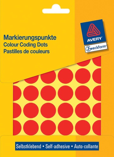 [TIM-3374] Etiketten Avery Ø18mm rood (1056)