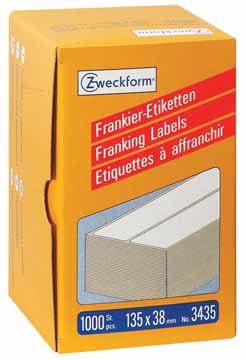 [AVE-3435] Frankeeretiket Avery 135x38mm wit (1000)