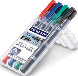 [TIM-348WP4] Permanent marker Staedtler Lumocolor Duo 348 ronde punt assorti (4)