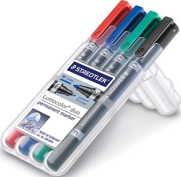 [TIM-348WP4] Permanent marker Staedtler Lumocolor Duo 348 ronde punt assorti (4)