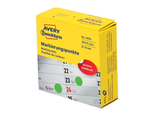 [TIM-3855] Marking Dots Avery Ø19mm groen (250)
