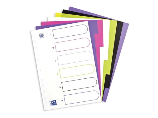 [TIM-4005445] Tabbladen Elba MyColour PP A4 6 tabs 11-gaats assorti