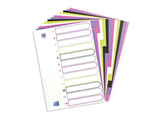 [TIM-4005446] Tabbladen Elba MyColour PP A4 12 tabs 11-gaats assorti