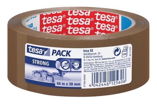 [TIM-402438M] Verpakkingstape Tesa PP 4024 38mmx66m havana