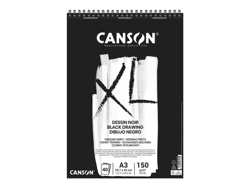 [TIM-4039087] Tekenblok Canson XL A3 150gr 40vel zwart