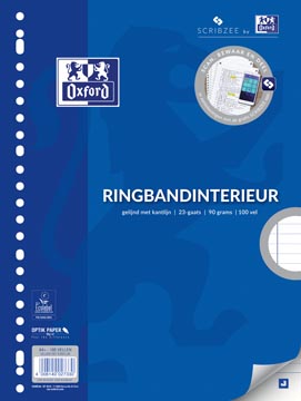 [TIM-4094326] Ringbandinterieur Oxford School A4 gelijnd 100vel blauw