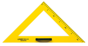 [OUT-412002] Geodriehoek Linex schoolbord 45/90° geel