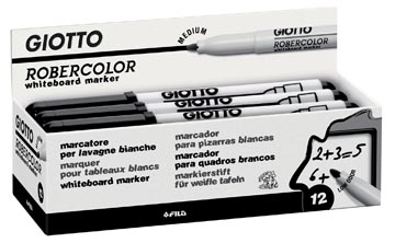 [413403] Whiteboardmarker Giotto Robercolor medium ronde punt 4mm zwart