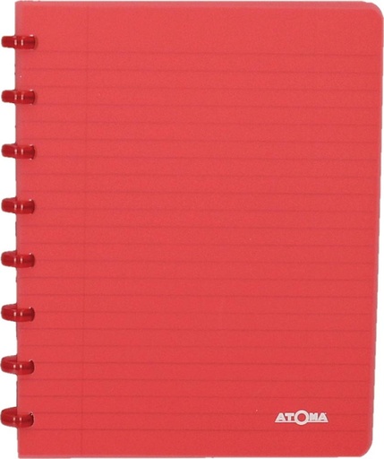 [TIM-4135604] Schrift Atoma Trendy PP A5 gelijnd 144blz transparant rood
