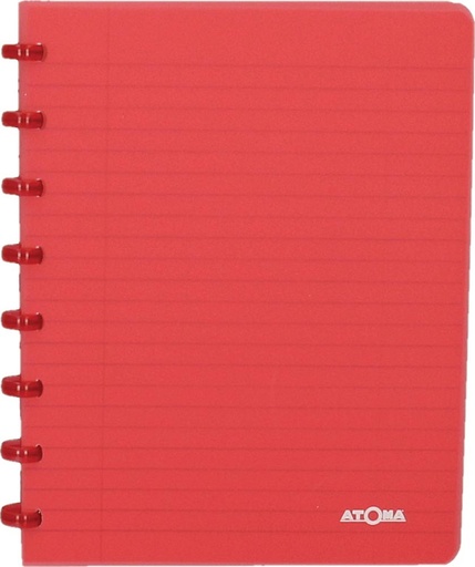 [TIM-4136104] Schrift Atoma Trendy PP A5 commercieel geruit 144blz transparant rood