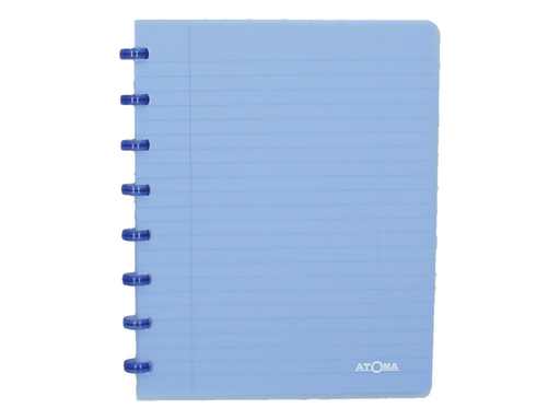 [TIM-4137202] Schrift Atoma Trendy PP A4 gelijnd 144blz transparant blauw