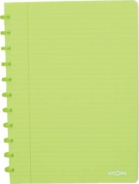 [TIM-4137203] Schrift Atoma Trendy PP A4 gelijnd 144blz transparant groen