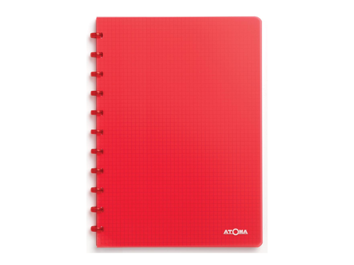 [TIM-4137404] Schrift Atoma Trendy PP A4 commercieel geruit 144blz transparant rood
