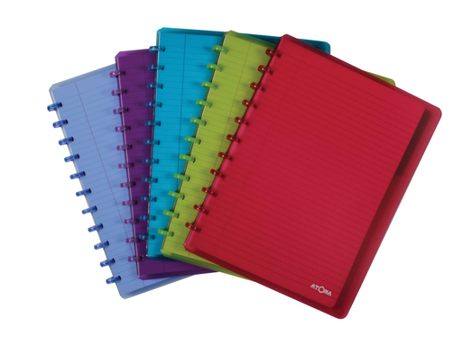 [TIM-41382] Schrift Atoma PP A4 maxi gelijnd 120blz met tabs en 5 showtassen transparant assorti
