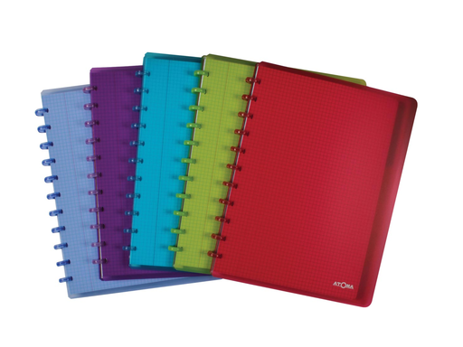 [41383] Schrift Atoma PP A4 maxi geruit 120blz met tabs en 5 showtassen transparant assorti