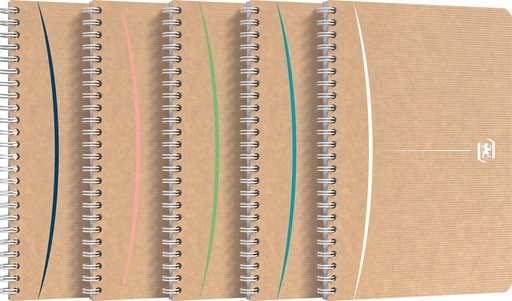 [TIM-4141844] Spiraalschrift Oxford Touareg karton A5 geruit 180blz assorti