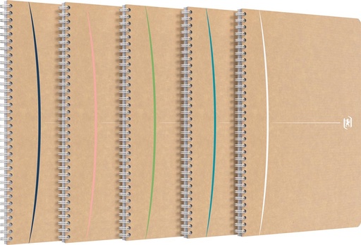 [TIM-4141847] Spiraalschrift Oxford Touareg karton A4 geruit 180blz assorti