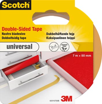 [TIM-4210750] Dubbelzijdige tape Scotch universal tapijt & vinyl 50mmx7m